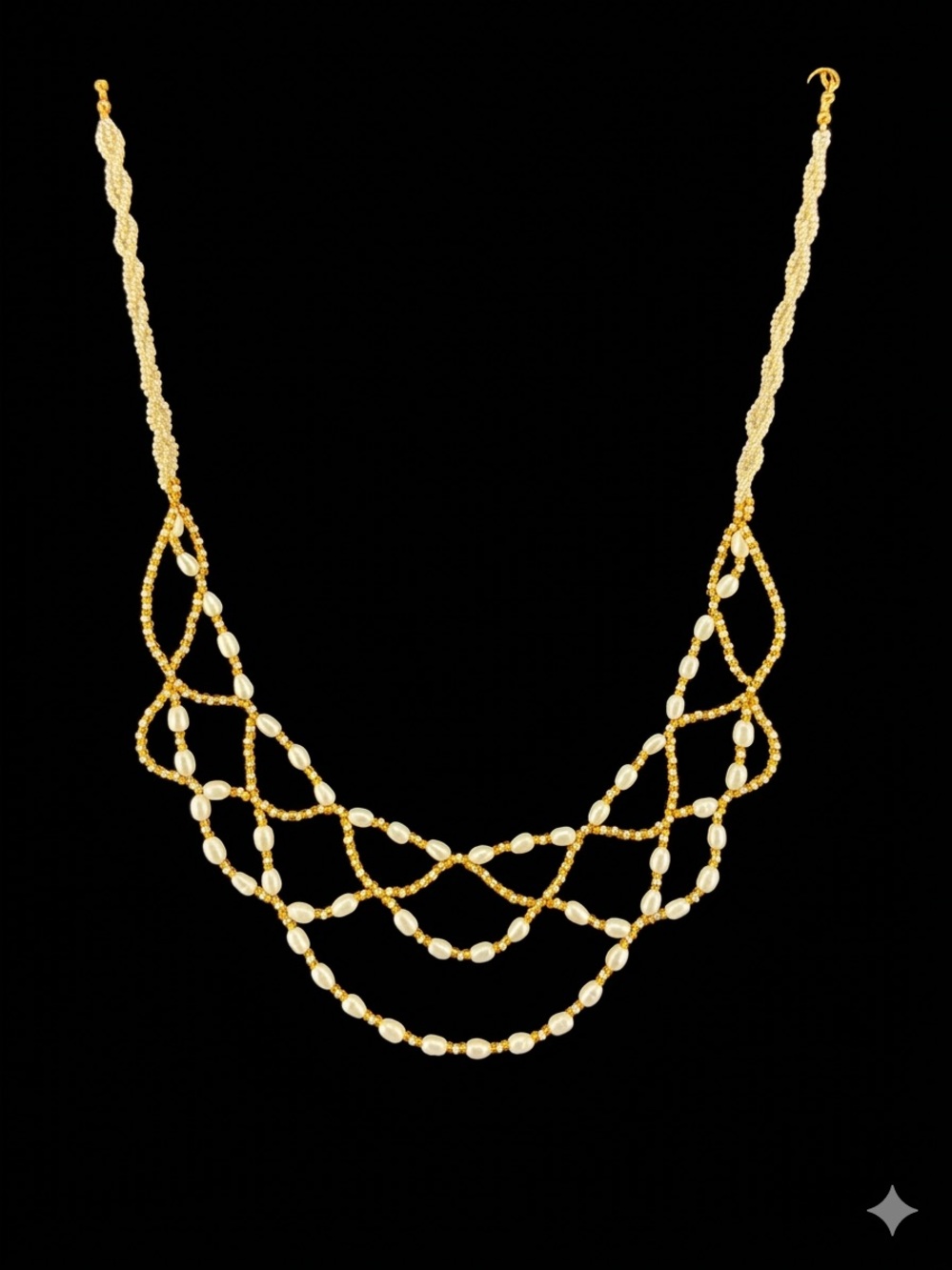 GF 14/20 Gold-Tone Multi-Strand Fresh-Water‎ Pearl Necklace